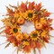24 Inch Fall Wreath for Front Door with Pumpkins, Sunflowers, Maple Leaves and Orange Red Berries, Autumn Harvest Thanksgiving Farmhouse Porch Wall Hanging Decor